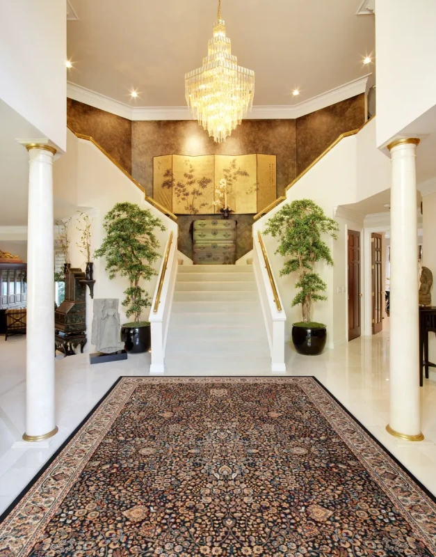 Dywan wełniany tradycyjny Agnella Agnus Bruna granat w holu