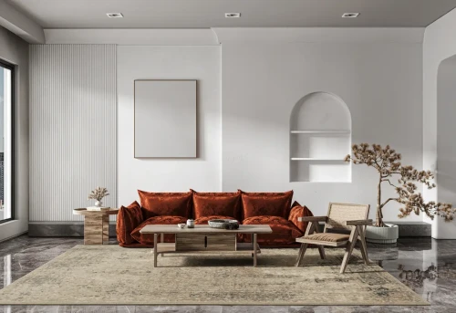 Dywan wełniany Agnella Isfahan Tomaso len w aranżacji