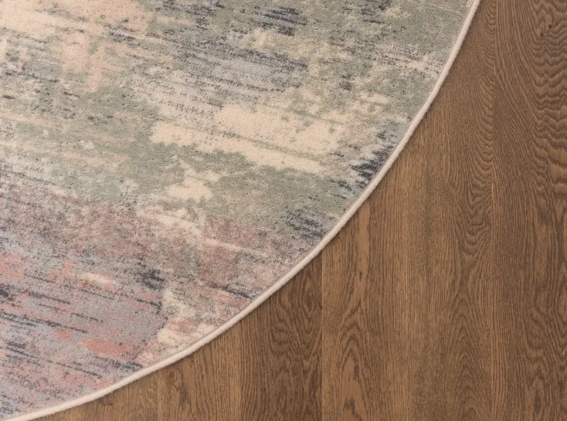 Brzeg dywanu okrągłego Agnella Isfahan Orso alabastrowy