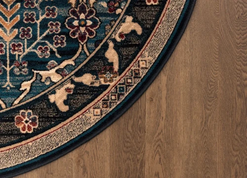 Brzeg dywanu okrągłego Agnella Isfahan Amara szmaragd