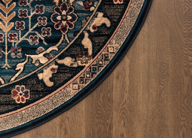 Brzeg dywanu okrągłego Agnella Isfahan Amara szmaragd