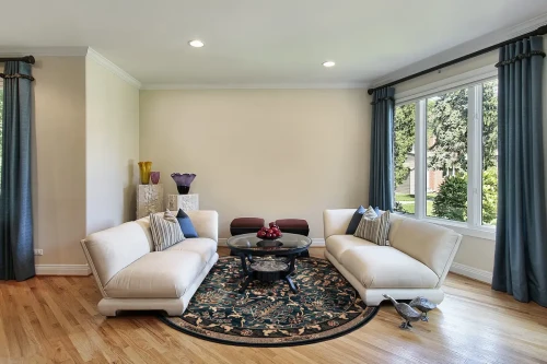 Dywan okrągły wełniany Agnella Isfahan Amara szmaragd w aranżacji