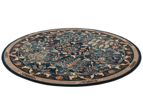 Dywan okrągły wełniany Agnella Isfahan Amara szmaragd w perspektywie
