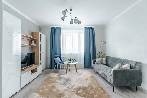 Dywan nowoczesny FD Sensi Bizar ciemny beż w salonie