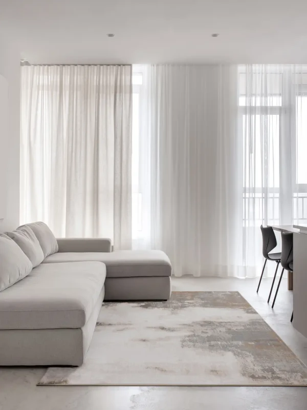 Dywan nowoczesny FD Sensi Erico jasny beż w salonie