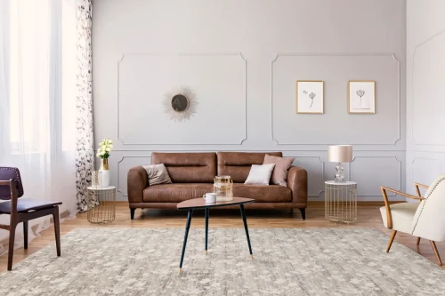 Dywan w kwiaty do salonu Agnella Agnus Rosalia beż wełniany.webp