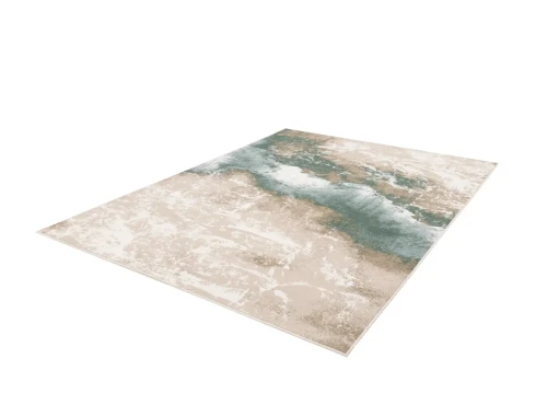 Rzut z góry dywanu nowoczesnego FD Sensi Fiume jasny beż