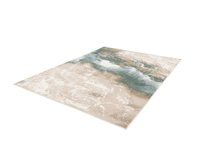 Rzut z góry dywanu nowoczesnego FD Sensi Fiume jasny beż