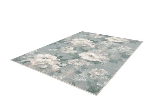 Rzut z boku dywanu nowoczesnego FD Sensi Floro miętowy