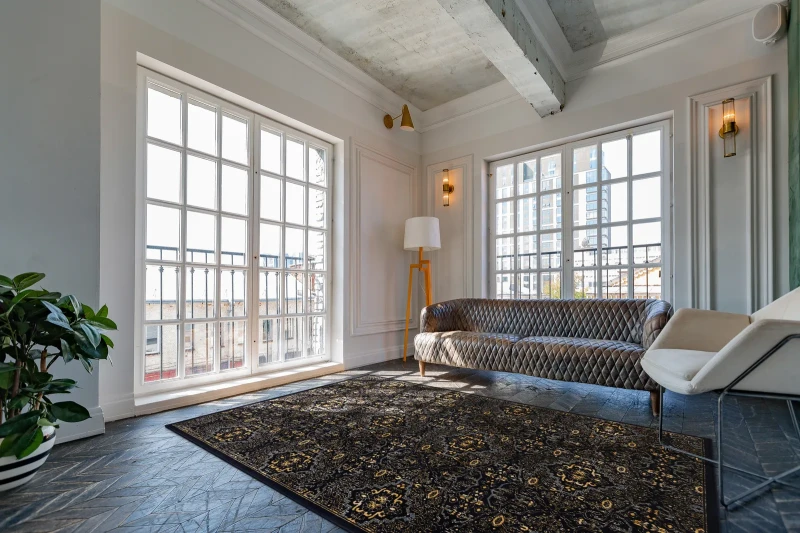 Dywan tradycyjny FD Standard Teseo granat w salonie