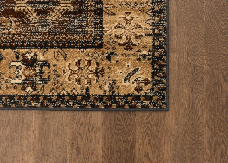 Róg dywanu tradycyjnego FD Standard Kadir bezowo-czarnego