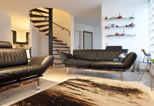 Dywan nowoczesny abstrakcja FD Standard Perseo jasny brąz w salonie