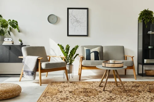 Dywan syntetyczny FD Standard Fara krem w salonie