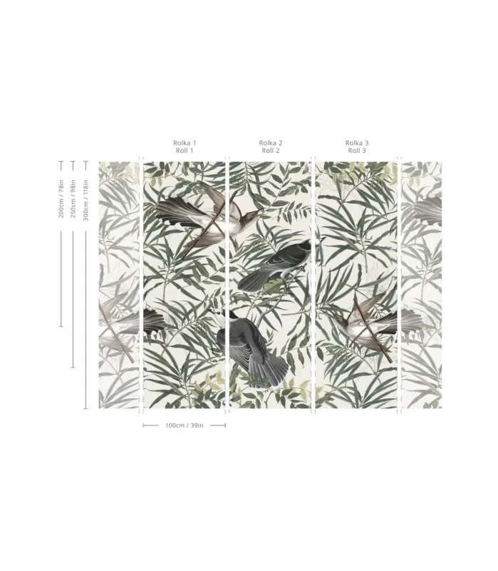 Wymiary tapety muralu Wagtail.webp