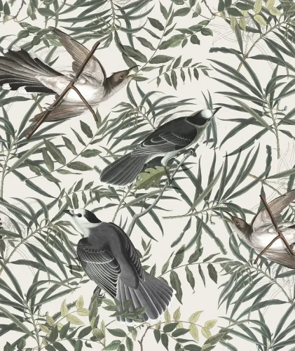 Tapeta botaniczna z pliszkami Wagtail.webp