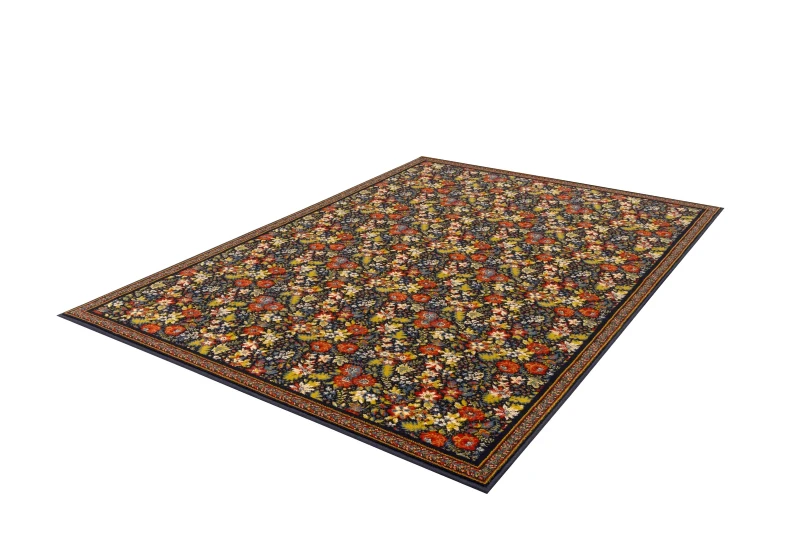 Rzut z boku na dywan nowoczesny FD Optimal Floriana granat