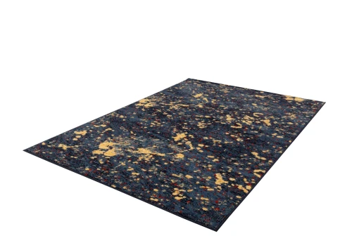 Rzut z boku na dywan nowoczesny wzór abstrakcja FD Optimal Denver błękit