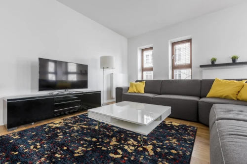 Dywan nowoczesny FD Optimal Denver błękit w salonie