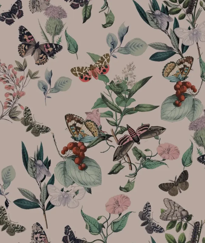 Różowa tapeta z motylami Butterfly Rowan Pink.webp