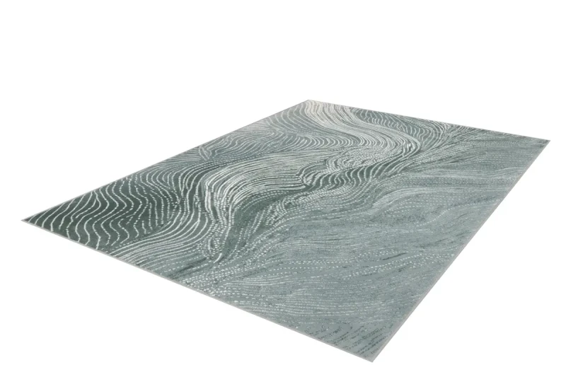 Rzut z boku na dywan nowoczesny FD Sensi Pasada miętowy