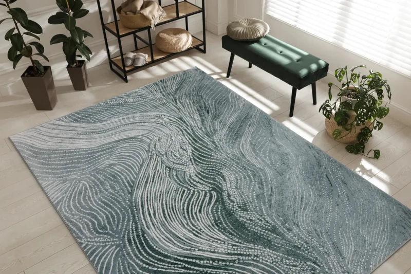 Dywan nowoczesny FD Sensi Pasada miętowy w salonie