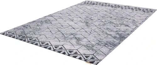 Rzut z boku dywanu wełnianego Agnella Opal Bateja jasny szary (binding)