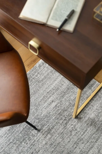 Dywan wełniany Agnella Calisia M Fam grafitowy (binding) rzut z góry aranżacji