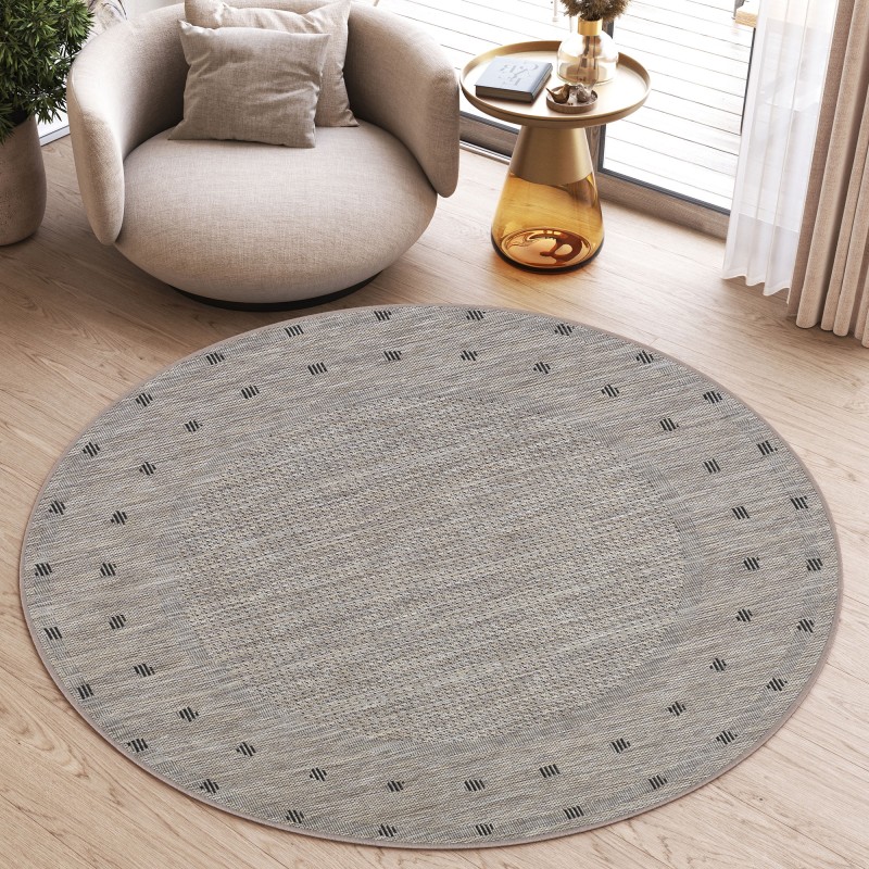 Przy fotelu dywan okrągły zewnętrzny Indoor and Outdoor KE63A brown Melissa MAA