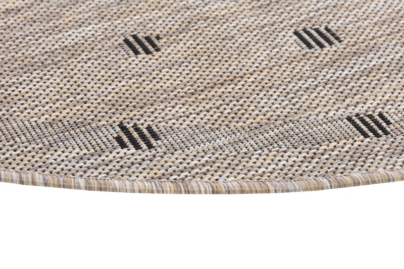 Obszycie dywanu okrągłego zewnętrznego Indoor and Outdoor KE63A brown Melissa MAA