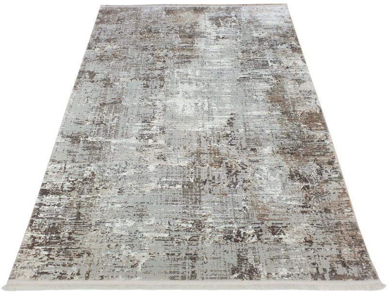 Rzut ukośny dywanu vintage z frędzlami Exclusive 200 beżowo-złotego