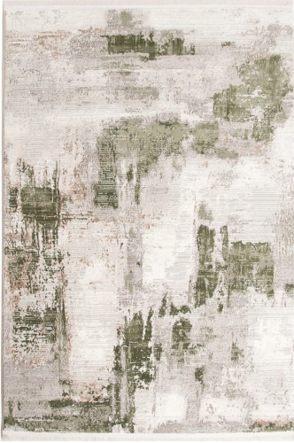 Dywan nowoczesny z frędzlami Exclusive 167 kremowo-zielony