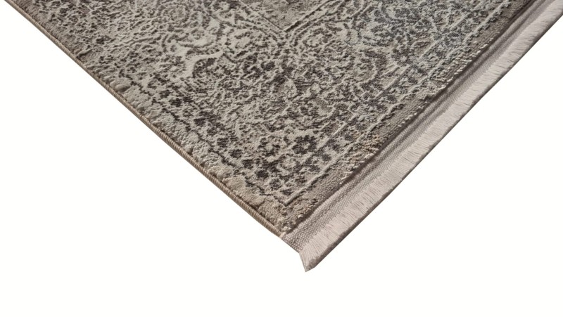 Bok wykończony frędzlami dywanu tradycyjnego vintage Exclusive 249 beżowo-złotego