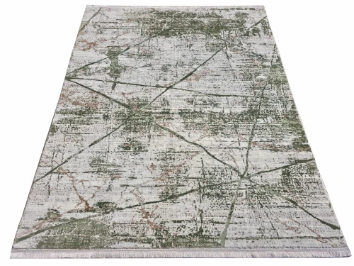 Rzut ukośny dywanu nowoczesnego Exclusive 339 kremowo-zielonego