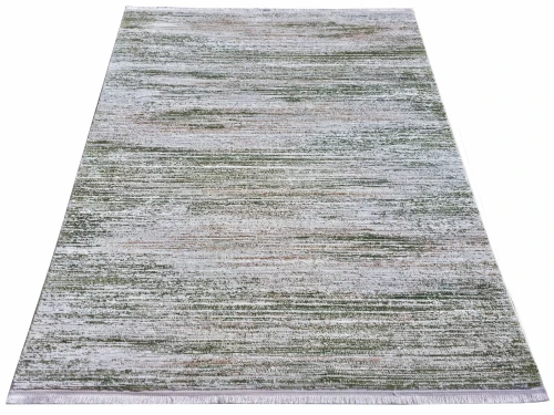 Rzut ukośny dywanu nowoczesnego Exclusive 412 kremowo-zielonego