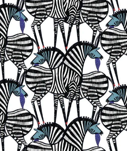 Nowoczesna tapeta z zebrami  Dancing Zebras.webp