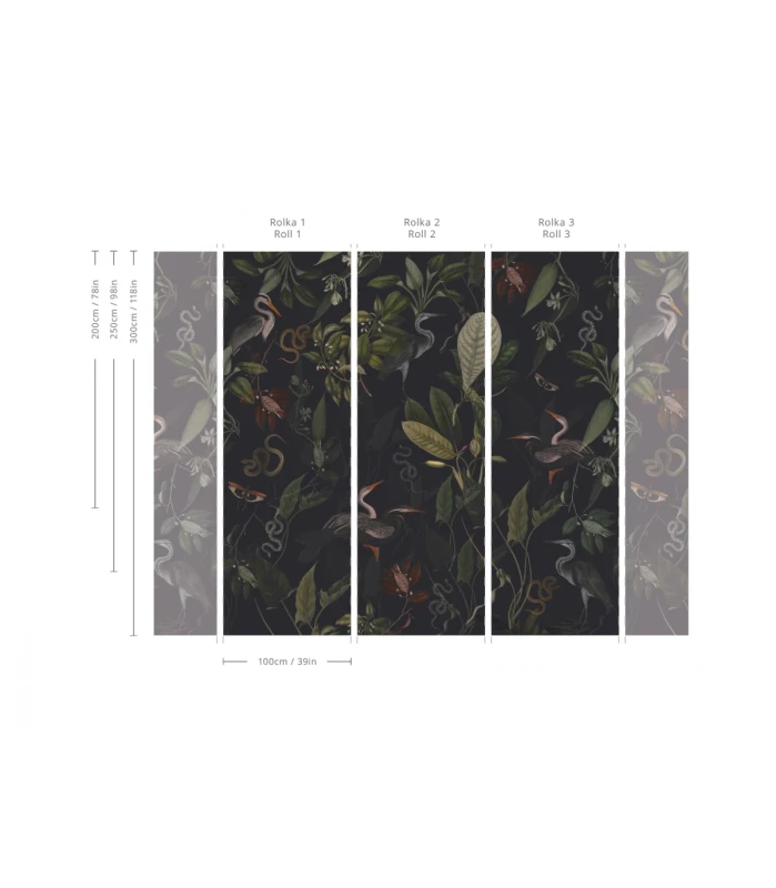 Wymiary tapety muralu Dark Heron.webp