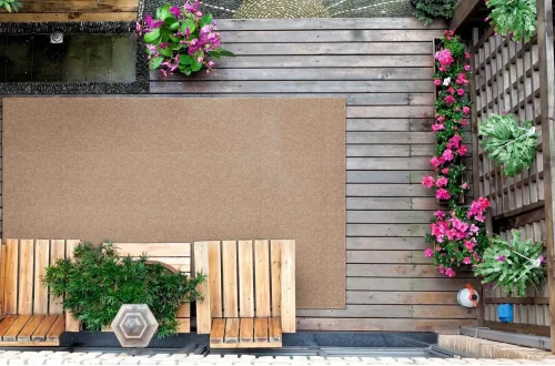 Wykladzina na taras płaskotkana Kenzy 4m gładki beż widok z góry.webp