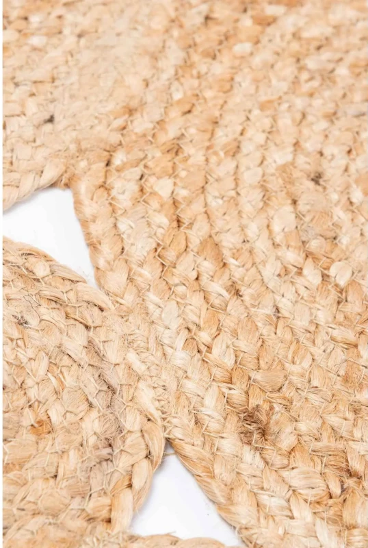 Plecione runo dywanu  z juty ażur beżowego