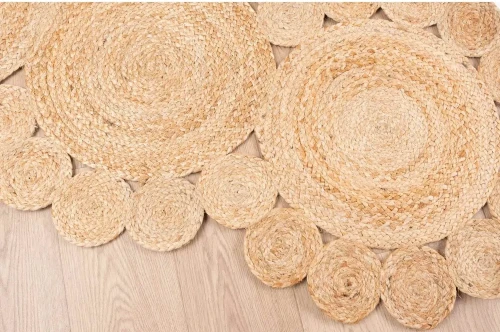 Wzór dywanu  z juty ażur beżowego