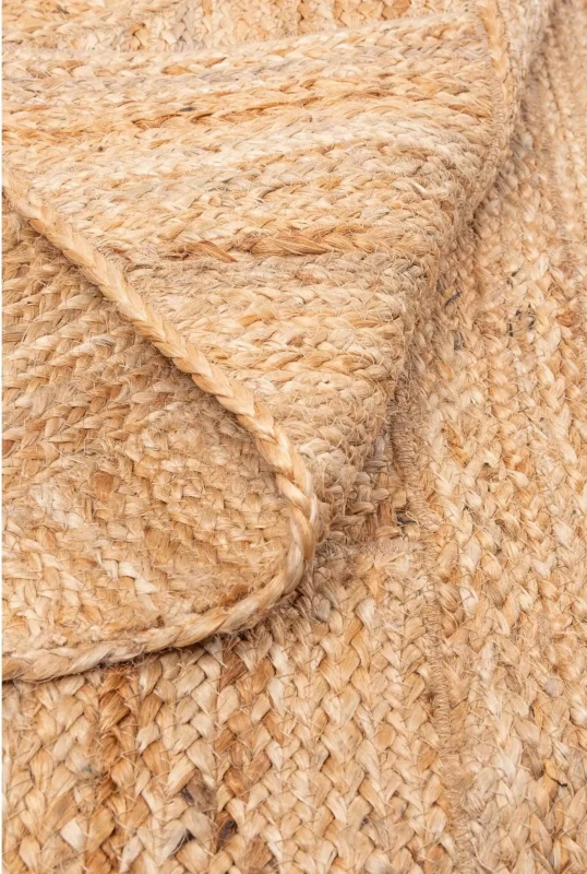 Obustronny dywan ekologiczny z juty Romby beżowy