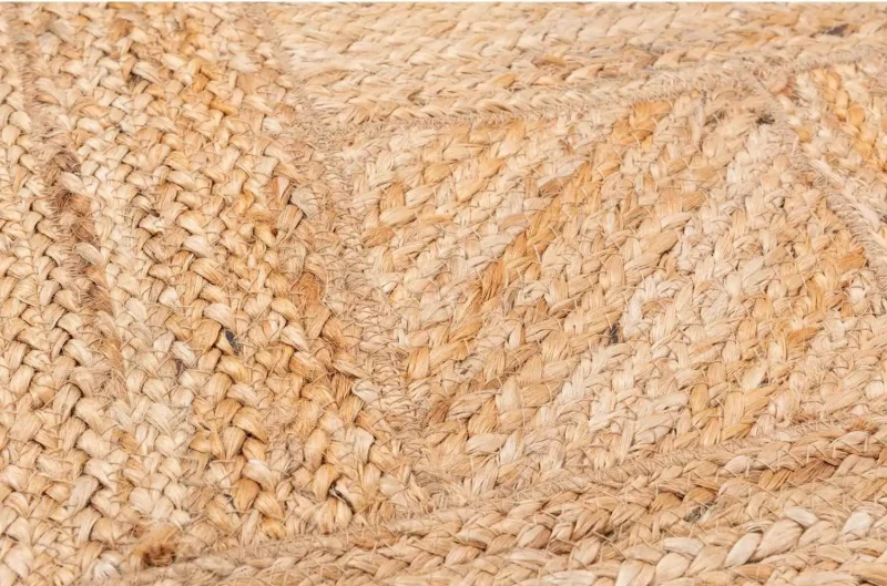 Płaskotkany dywan ekologiczny z juty Romby beżowy