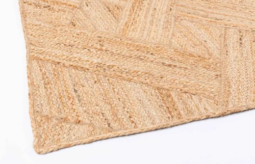 Boki dywanu naturalnego z juty Romby beżowego