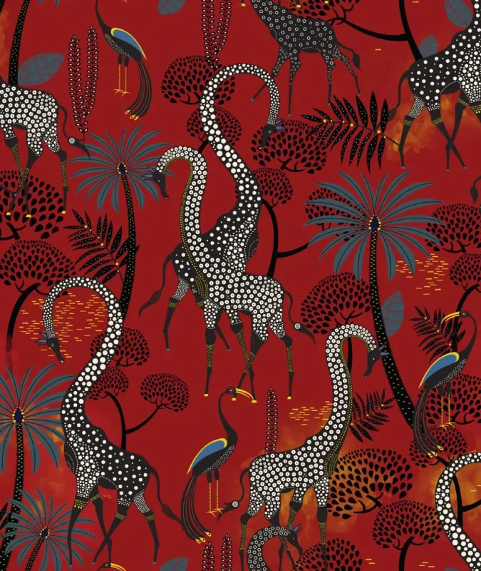 Orientalna tapeta z żyrafami Oriental Giraffe.webp