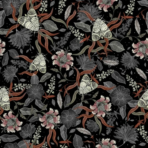 botaniczna-tapeta-z-motylami-i-kwiatami-na-czarnym-tle-moth- wallcolors