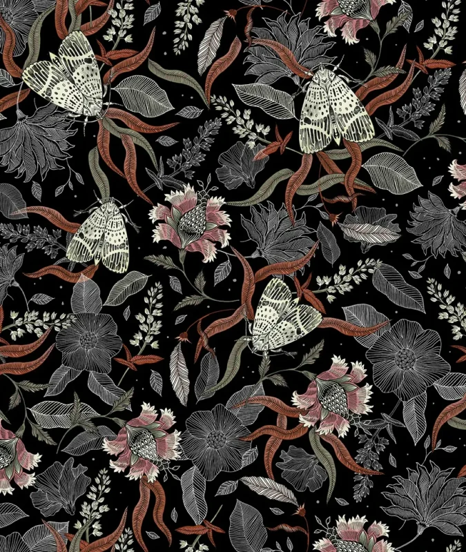 tapeta-botaniczna-z-motylami-i-kwiatami-na-czarnym-tle-moth-wallcolors