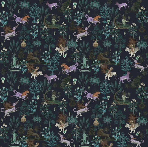 tapeta-basniowe-zwierzeta-botanic-beast-purple