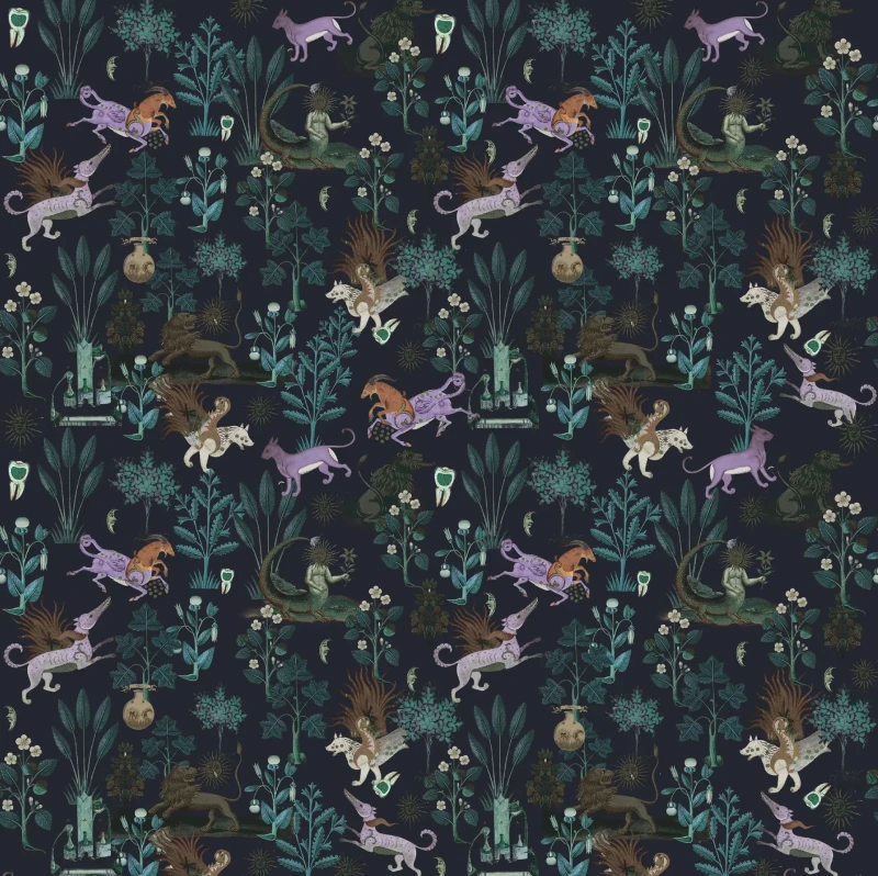 tapeta-basniowe-zwierzeta-botanic-beast-purple