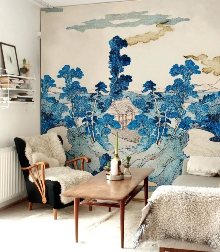 Tapeta do salonu z orientalnym pejzażem Japanese Wallcolors