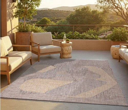 Dywan zewnętrzny Indoor and Outdoor KY20A brown Yucana Van w aranżacji