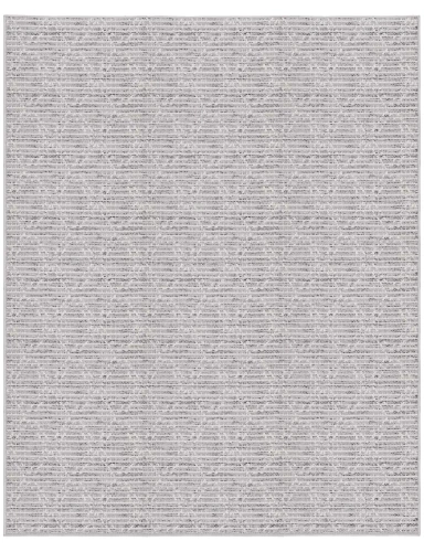 Szary dywan na taras z wykładziny zewnętrznej Ottowa kratka romby biało-szara.webp